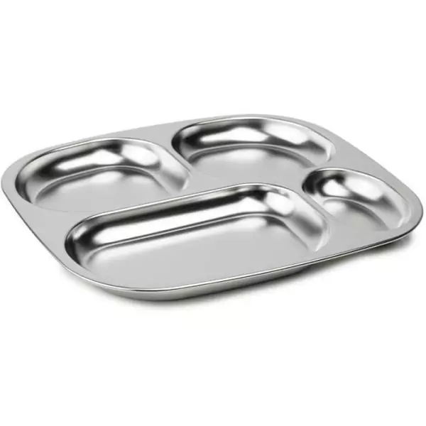 Plateau compartimenté - THERMOBABY - 4 compartiment - Sans BPA - Inox