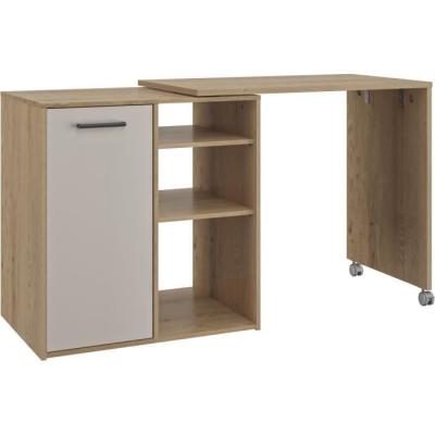 ALPAGA - Ilot pivotant - 1 porte - 156 x 60 x 88 cm - Chene Silva / Grege - GAMI