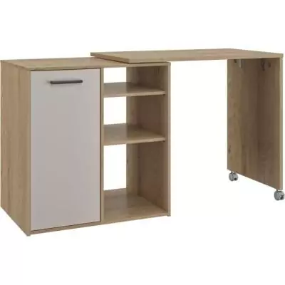 Ilot central pivotant ALPAGA - Chêne Silva/Grege