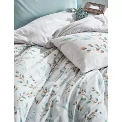 Parure de lit 220x240 cm + 2 taies - 100% coton renforcé - Menthe Parure de lit 220x240 cm + 2 taies - 100% coton renforcé - Menthe