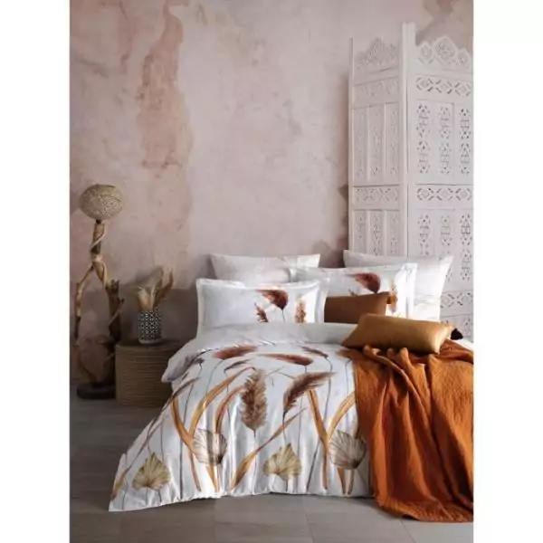 Parure de lit - 1 housse de couette 220 x 240 cm + 2 taies d'oreiller 60 x 60 cm - Satiné 100% coton - Blanc