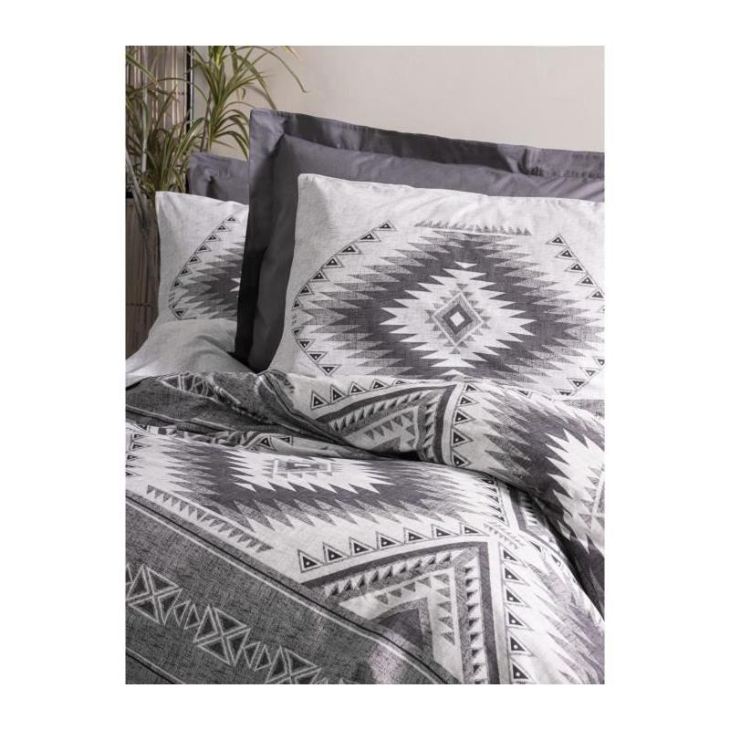 Parure de lit 100% coton renforcé - Anthracite