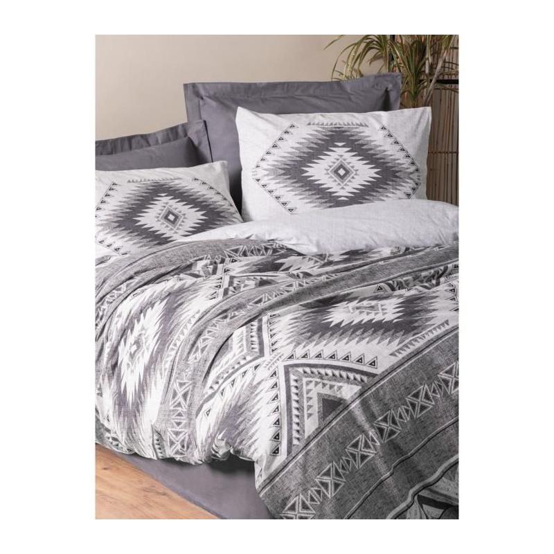 Parure de lit 100% coton renforcé - Anthracite