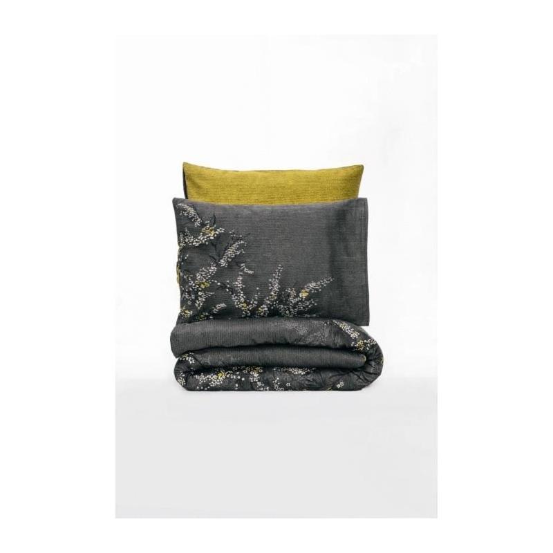Parure de lit satinée 100% coton - Anthracite
