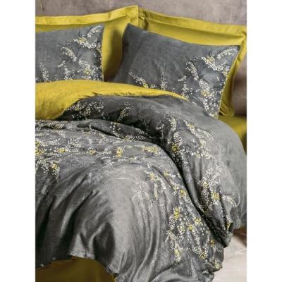 Parure de lit satinée 100% coton - Anthracite