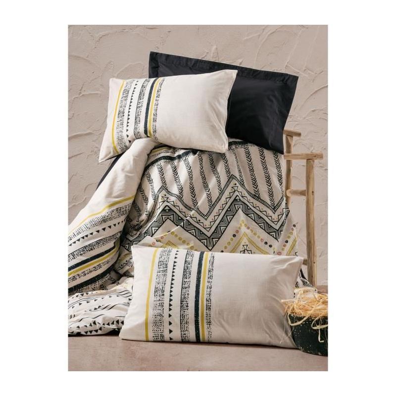 Parure de lit 220x240 + 2 taies 60x60 cm - Blanc doux et durable