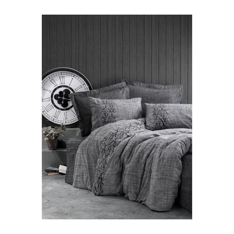 Parure de lit 100% coton renforcé - Gris