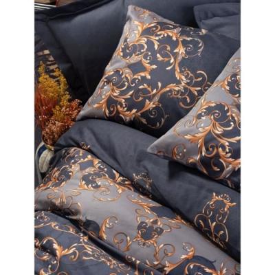 Parure de lit satinée 100% coton - Bleu