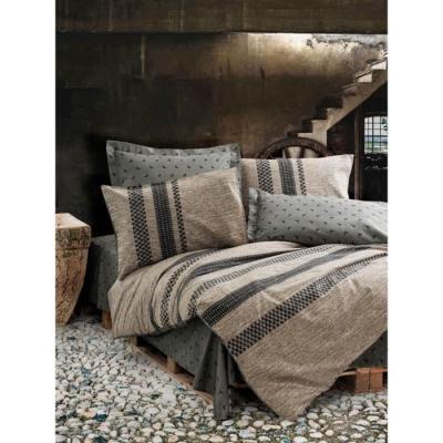 Parure de lit 100% coton renforcé - Brun