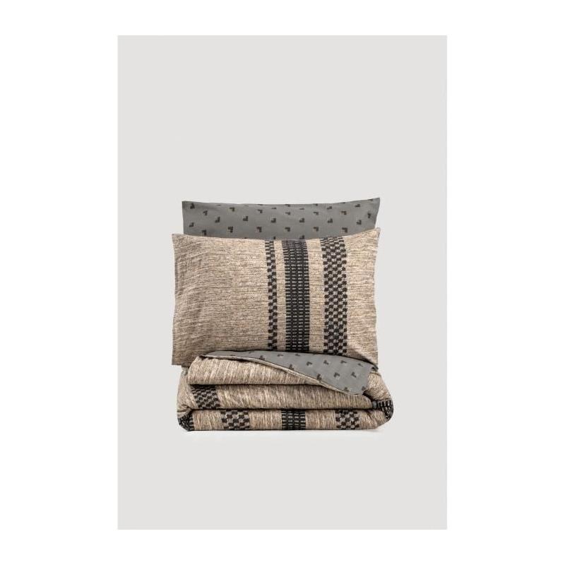 Parure de lit 100% coton renforcé - Brun