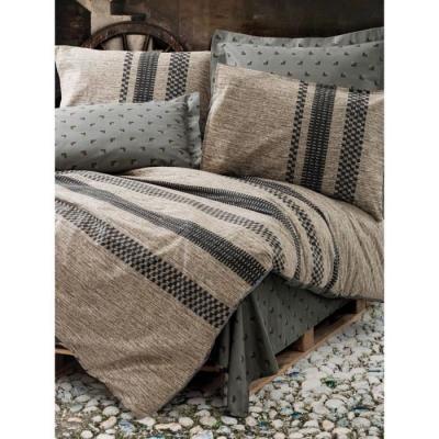 Parure de lit 100% coton renforcé - Brun