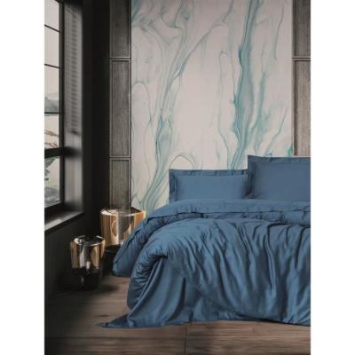 Parure de lit Satiné 100% coton - 220x240cm - Bleu