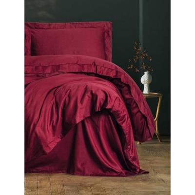Parure de lit satinée 100% coton - Rouge