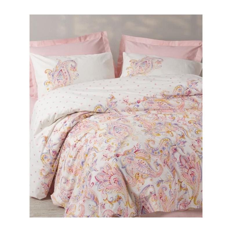 Parure de lit en coton renforcé 220x240 cm - Rose