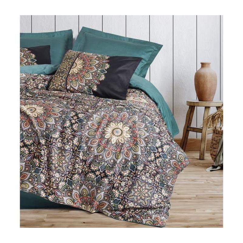 Parure de lit Satiné 100% coton - 1 housse 220x240cm + 2 taies 60x60cm