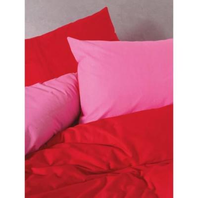 Parure de lit rouge 100% coton - Housse 220x240cm + 2 taies 60x60cm