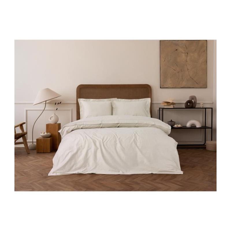 Ensemble de lit élégant - Satiné 100% coton - Beige