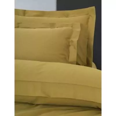 Parure de lit 220x240 cm - Satiné 100% coton - Moutarde Parure de lit 220x240 cm - Satiné 100% coton - Moutarde