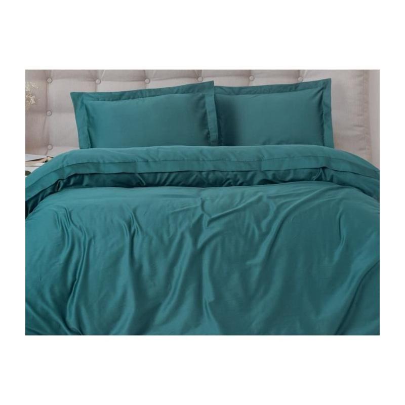 Parure de lit Satiné 100% coton - Bleu