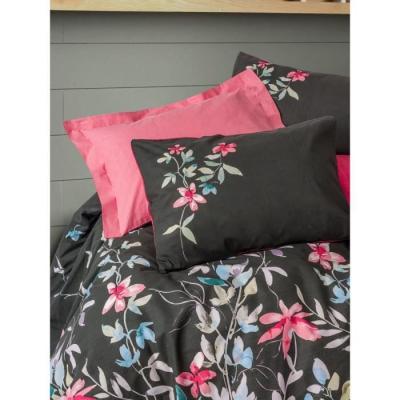 Parure de lit 220x240 cm - 100% coton - Rose