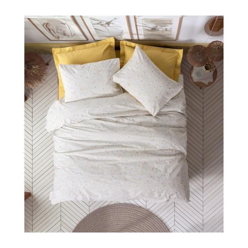 Parure de lit 220x240 cm Moutarde en coton renforcé