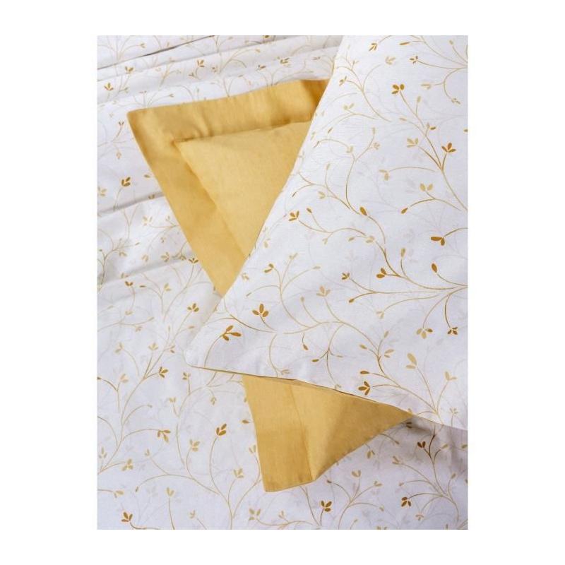Parure de lit 220x240 cm Moutarde en coton renforcé