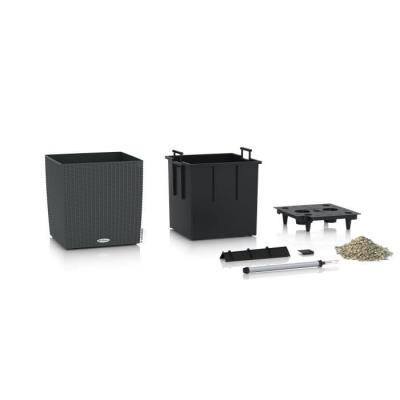 Jardiniere - Cube cottage 40 - Kit complet - Granit - 31 L - LECHUZA