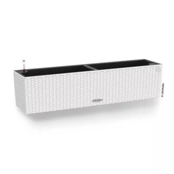 LECHUZA Jardiniere - Balconera cottage 80 - 79 x 19 x 19 cm - 12 L - Kit complet - Blanc