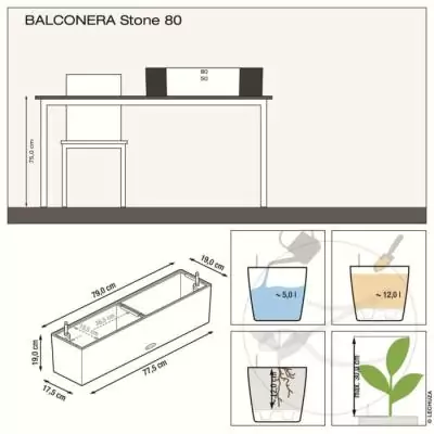 Jardinière BALCONERA Stone 80 Beige tout-en-un