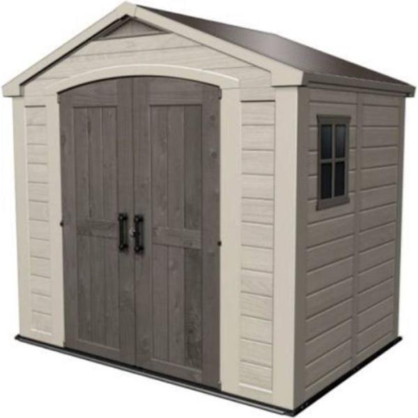 Abri de jardin KETER Factor 4.45, Abri résistant aux intempéries, Marron - 182 x 256.6 x 243 cm