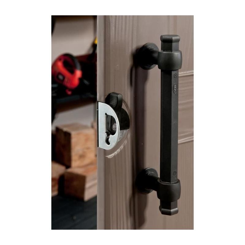 Abri de jardin KETER Factor 4.45, Abri résistant aux intempéries, Marron - 182 x 256.6 x 243 cm