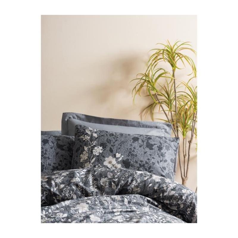 Parure de lit 100% coton renforcé - Anthracite