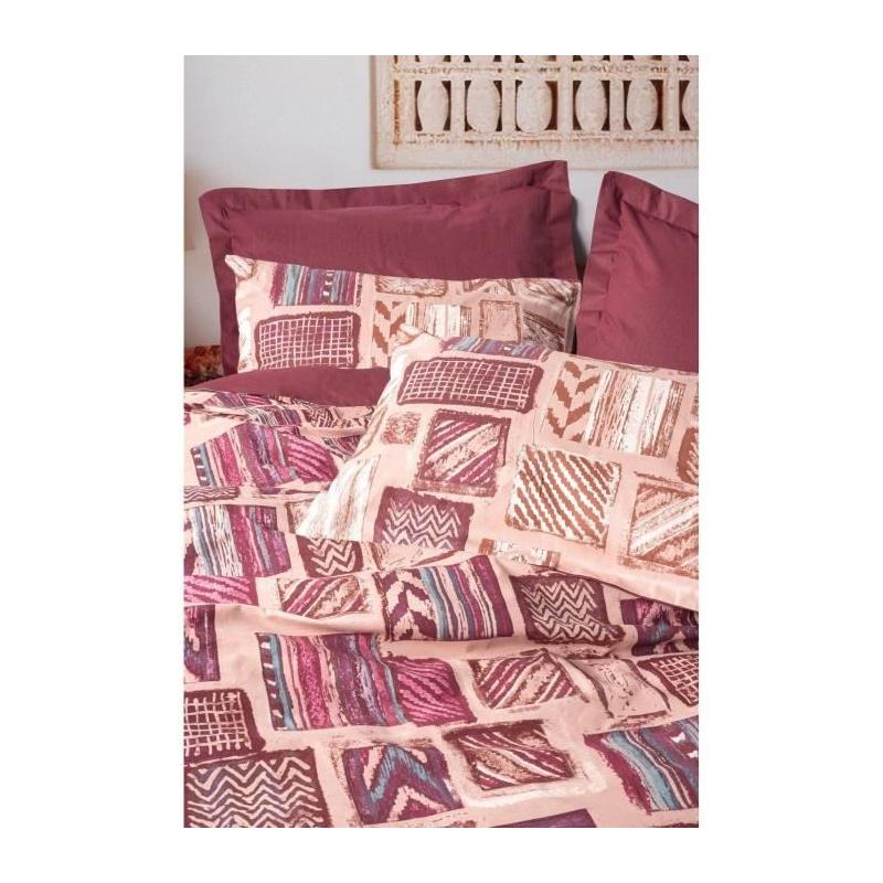 Parure de lit 220x240cm - 100% coton renforcé - Rouge