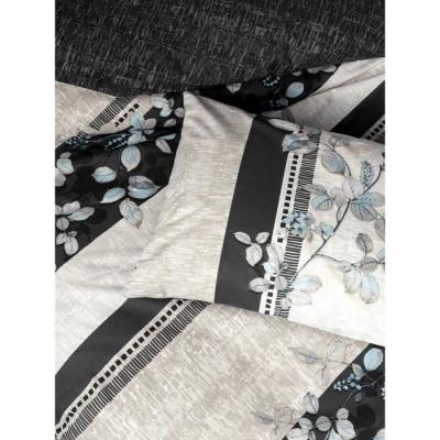Parure de lit 220x240 cm + 2 taies 60x60 cm - Coton renforcé - Anthracite