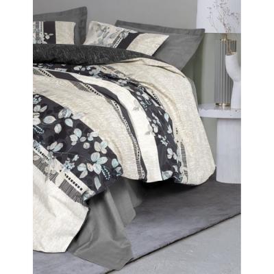 Parure de lit 220x240 cm + 2 taies 60x60 cm - Coton renforcé - Anthracite