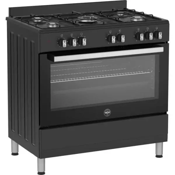 Cuisiniere a gaz - BERTAZZONI - SEL925MN - 5 foyers - 3,6 Kwh - 90 cm - Noir