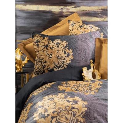 Parure de lit satinée 100% coton - Anthracite - 220x240cm