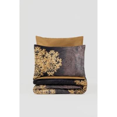 Parure de lit satinée 100% coton - Anthracite - 220x240cm