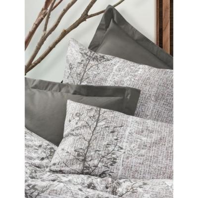 Parure de lit 220x240 cm + 2 taies 60x60 cm - Coton renforcé - Brun
