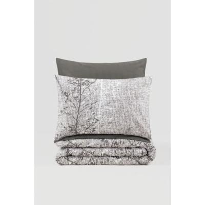 Parure de lit 220x240 cm + 2 taies 60x60 cm - Coton renforcé - Brun