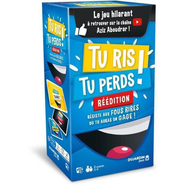 Tu Ris tu Perds - Réédition - Jeu de société - DUJARDIN - Affrontez-vous dans un duel de blagues pourries sans rire !