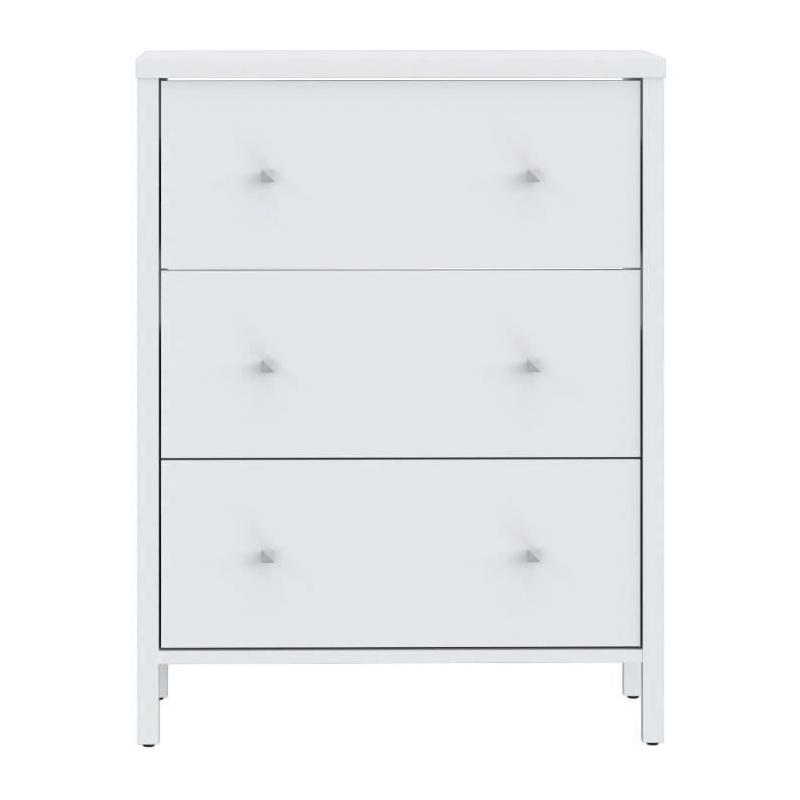 Meuble sous lavabo - Blanc - 3 tiroirs - L64 x P40 x H83 cm - IPSARION