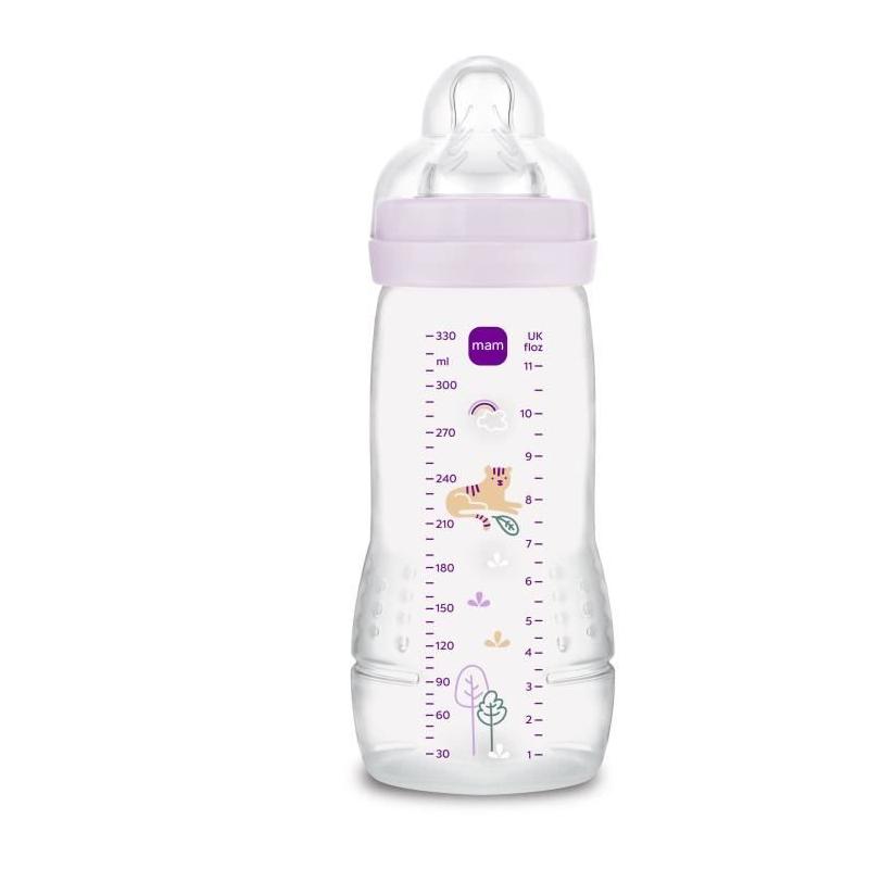 Biberon - MAM BABY - Easy Active - +6 mois - 330 ml - Tétine débit X - Lilas