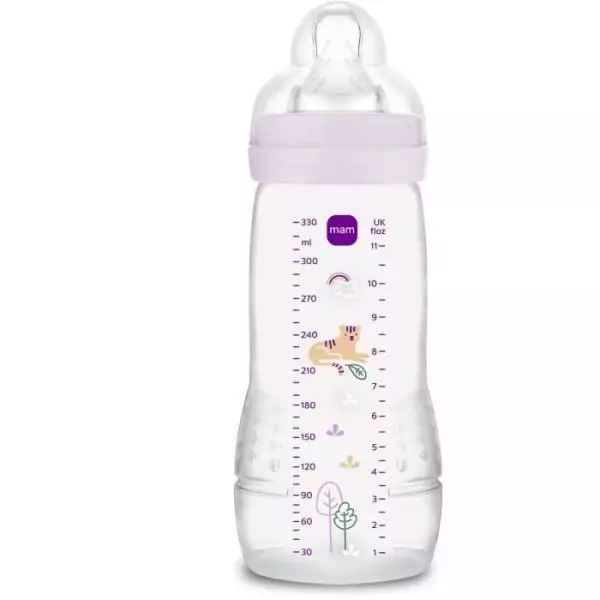 Biberon - MAM BABY - Easy Active - +6 mois - 330 ml - Tétine débit X - Lilas