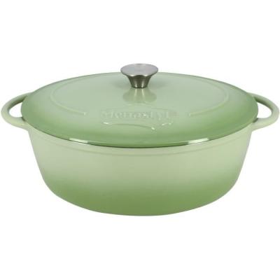 Cocotte - MENASTYL - 6020072 - Ronde - En fonte acier émaillé - Vert - 6,5 litres