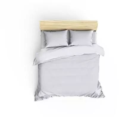Parure de lit satinée 100% coton - Blanc
