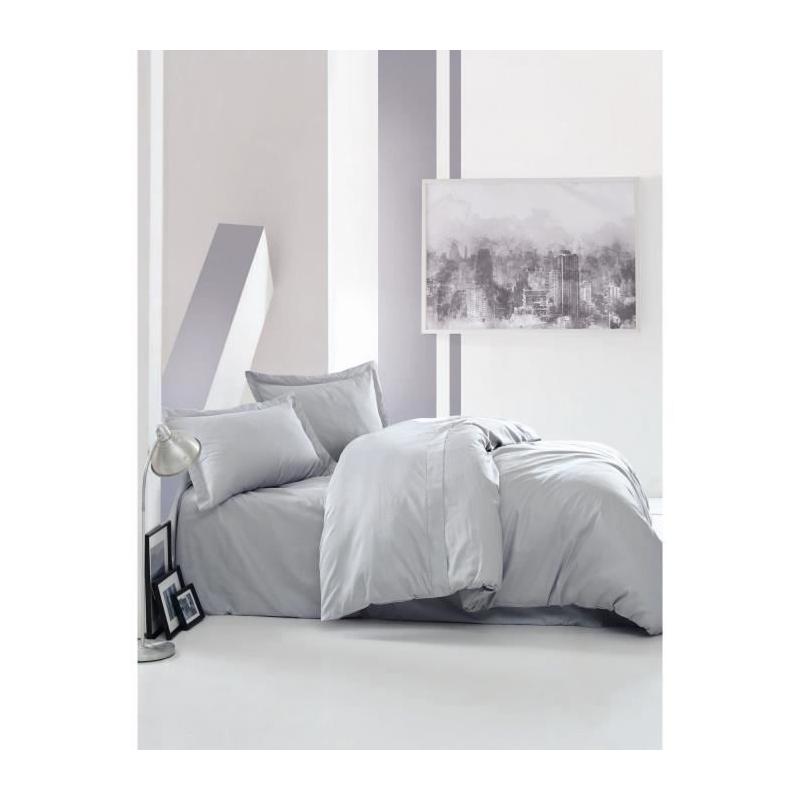 Parure de lit Satiné 100% coton - Gris