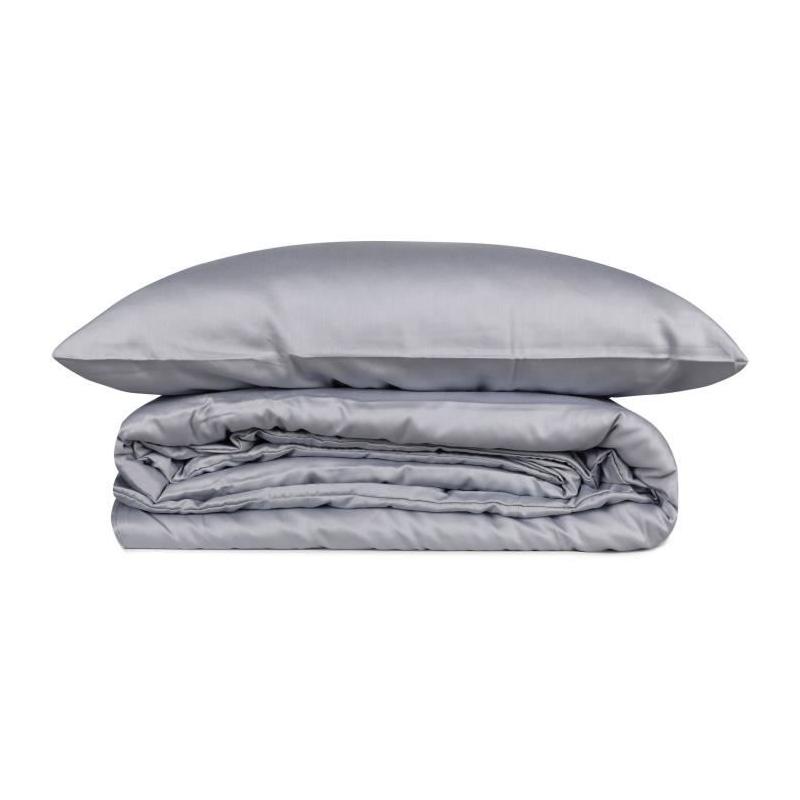 Parure de lit Satiné 100% coton - Gris