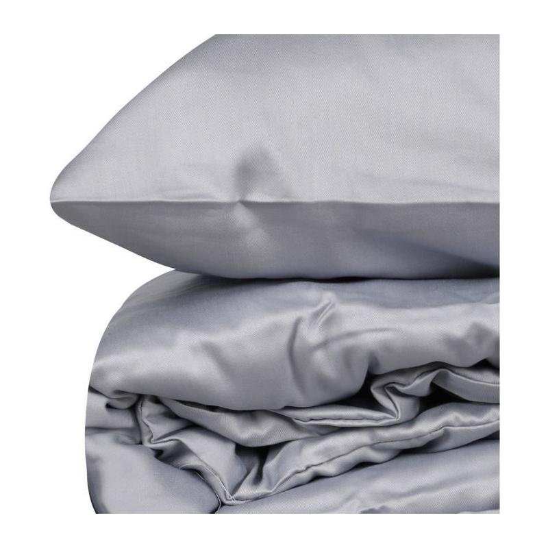 Parure de lit Satiné 100% coton - Gris