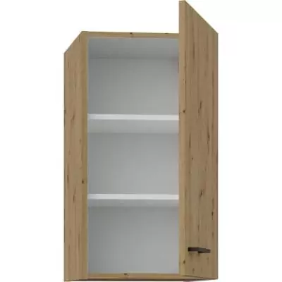 MODENA - Meuble haut - 1 porte - 40 x 31 x 72 cm - Chene artisan / Noir mat